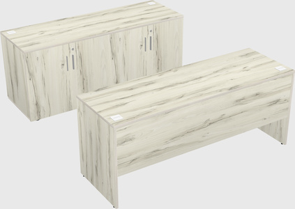 Parallel desk with credenza