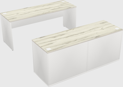 Parallel desk with credenza
