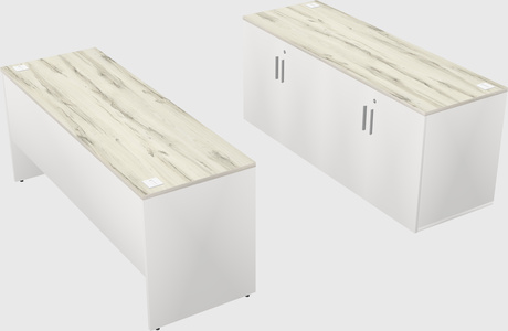 Parallel desk with credenza