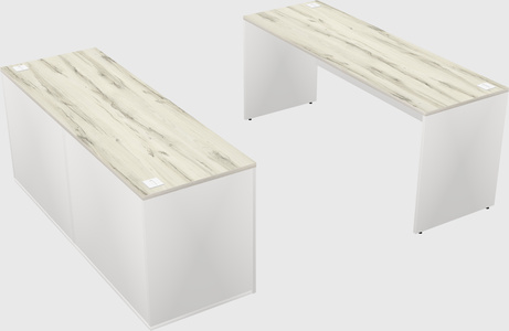 Parallel desk with credenza