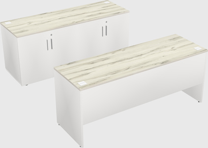 Parallel desk with credenza