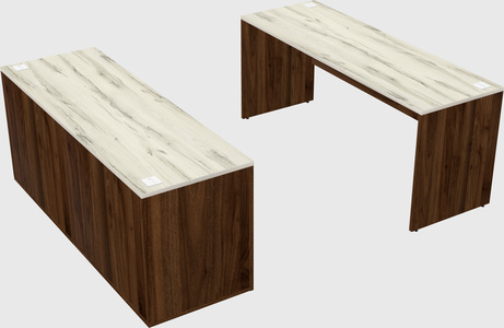 Parallel desk with credenza