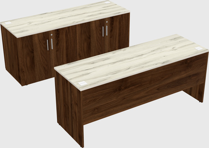 Parallel desk with credenza