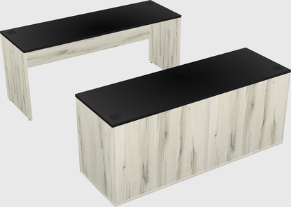 Parallel desk with credenza