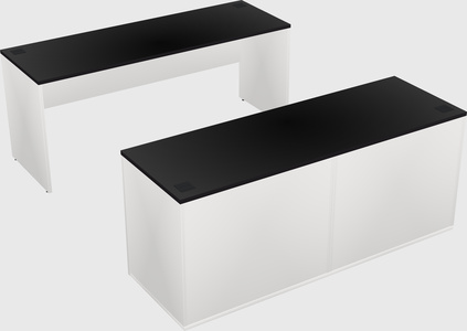 Parallel desk with credenza