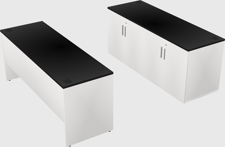 Parallel desk with credenza