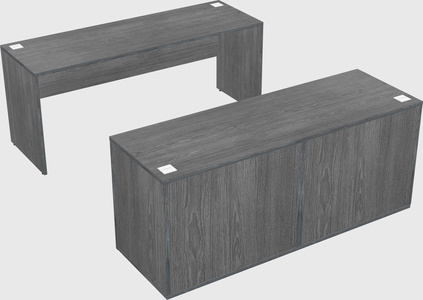 Parallel desk with credenza