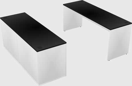 Parallel desk with credenza