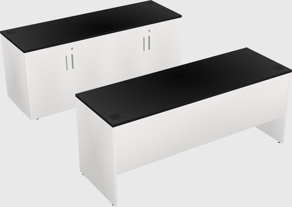 Parallel desk with credenza
