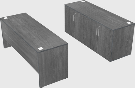 Parallel desk with credenza