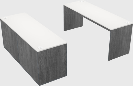 Parallel desk with credenza