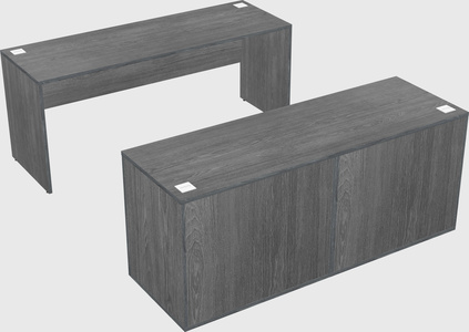 Parallel desk with credenza