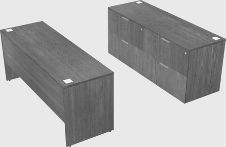 Parallel desk with credenza