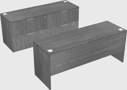 Parallel desk with credenza