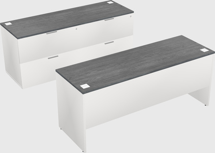 Parallel desk with credenza