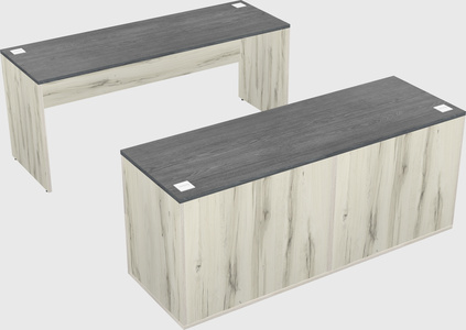 Parallel desk with credenza