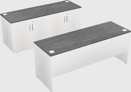 Parallel desk with credenza