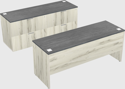 Parallel desk with credenza