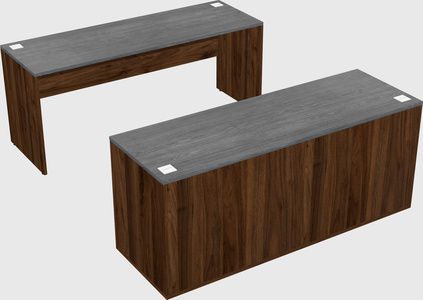 Parallel desk with credenza