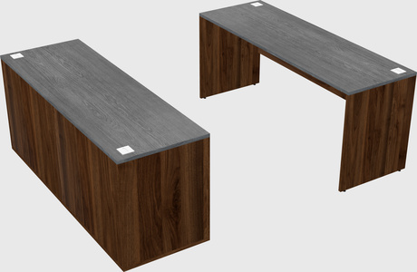 Parallel desk with credenza