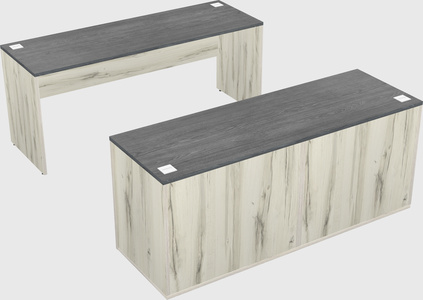 Parallel desk with credenza