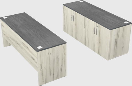 Parallel desk with credenza