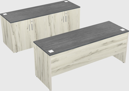 Parallel desk with credenza
