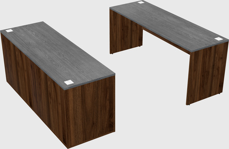 Parallel desk with credenza