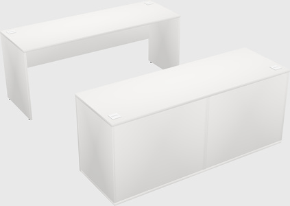 Parallel desk with credenza