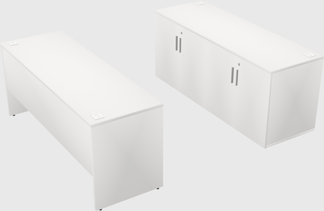 Parallel desk with credenza