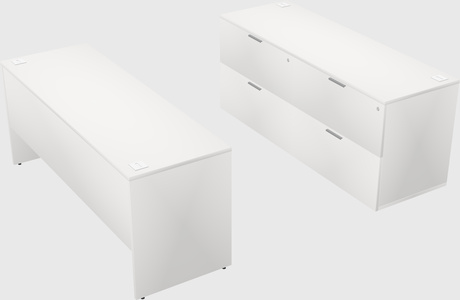 Parallel desk with credenza