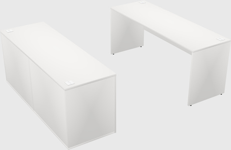 Parallel desk with credenza