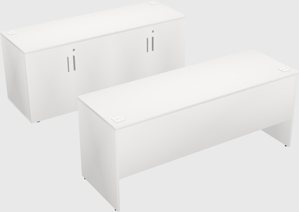 Parallel desk with credenza