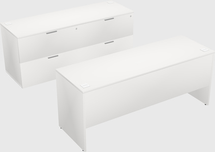 Parallel desk with credenza