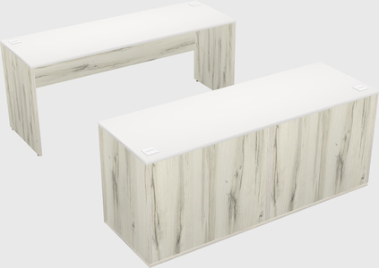 Parallel desk with credenza