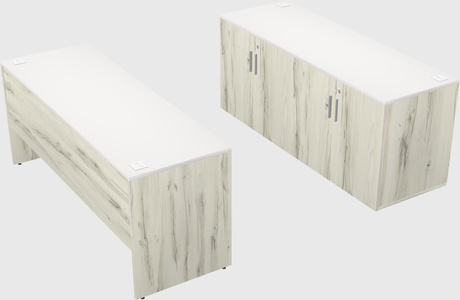 Parallel desk with credenza