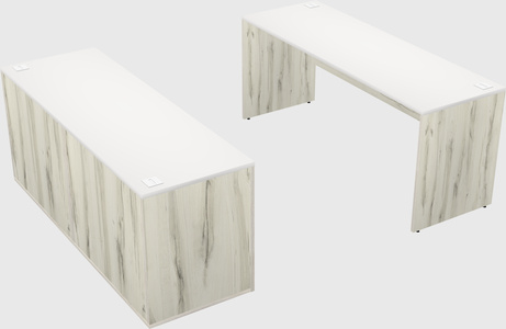 Parallel desk with credenza