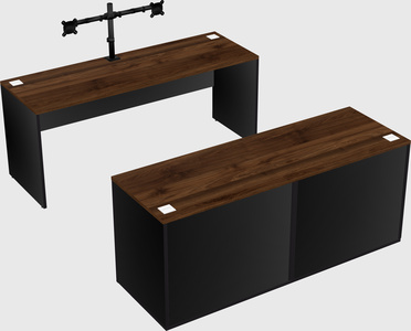 Parallel desk with credenza