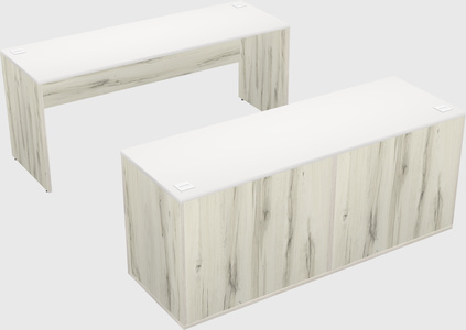 Parallel desk with credenza