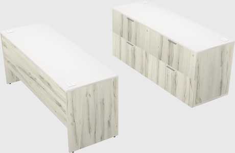 Parallel desk with credenza