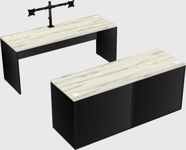 Parallel desk with credenza