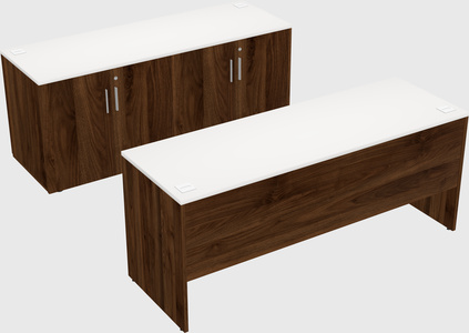 Parallel desk with credenza