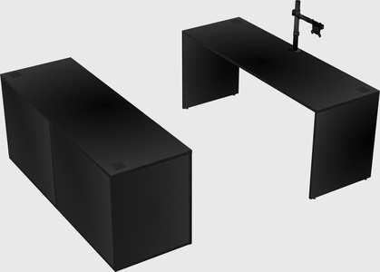 Parallel desk with credenza
