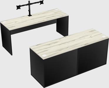 Parallel desk with credenza