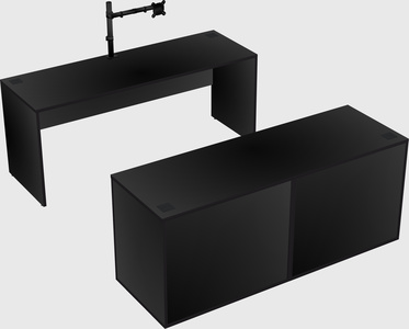 Parallel desk with credenza