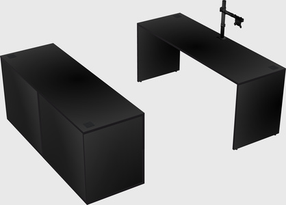 Parallel desk with credenza