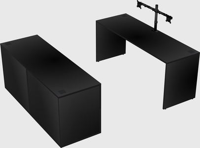 Parallel desk with credenza