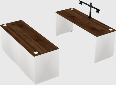 Parallel desk with credenza
