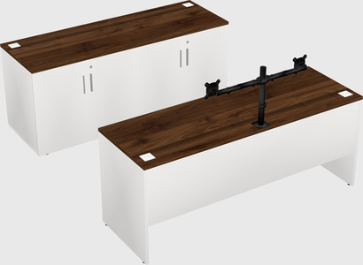 Parallel desk with credenza