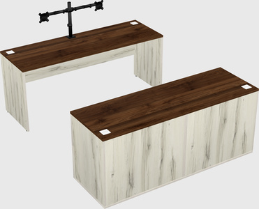 Parallel desk with credenza